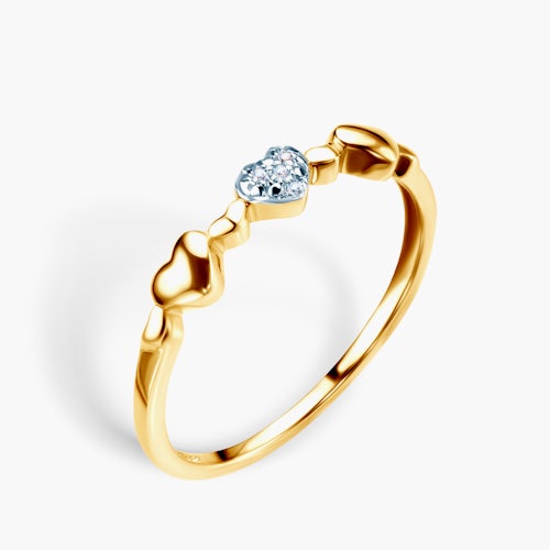 Pierścionek zaręczynowy serce SAVICKI: złoty, diament